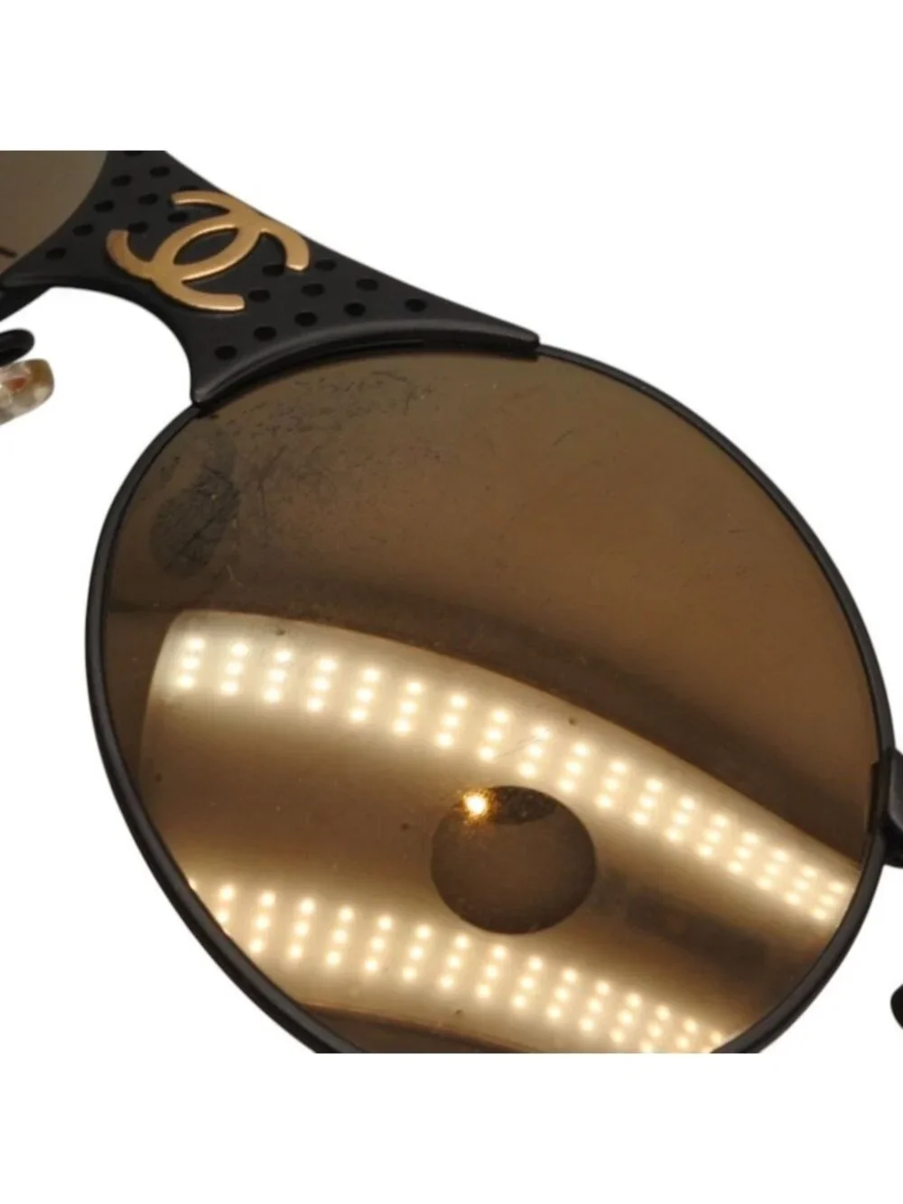 Chanel Sunglasses Eyewear CC Logo Metal Rubber Matte Black Gold